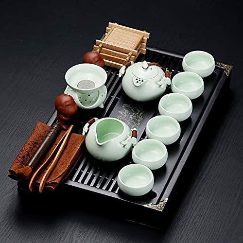 Fanquare Kineska keramika Kung Fu Tea set sa čajnim ladicom i malim čajnim alatima, uslugom porculana,