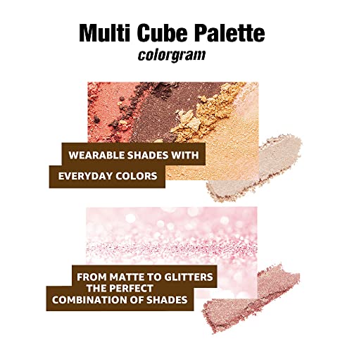 COLORGRAM Multi Cube Palette 5 boja - 03 Lovely Cube | paleta sjenila za svakodnevnu šminku, Ultra-Blendable,