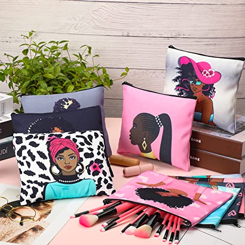 Sweetude 20 komada afroameričke kozmetičke torbe crne djevojke torbe za šminkanje Afro Queen platnene