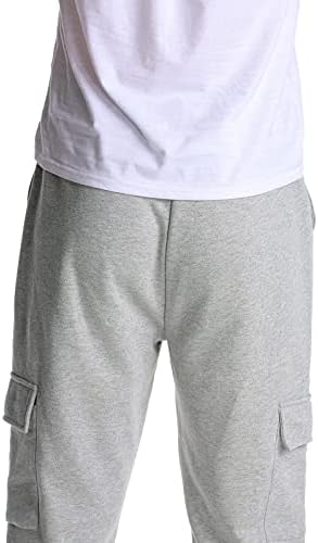 Muške sportske Jogger hlače za trčanje s više džepova elastičnim pojasom jednobojne teretne trenirke