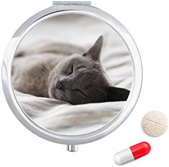 Životinjska Slatka Siva Mačka Fotografisanje Kutija Za Pilule Džepna Kutija Za Odlaganje Lijekova