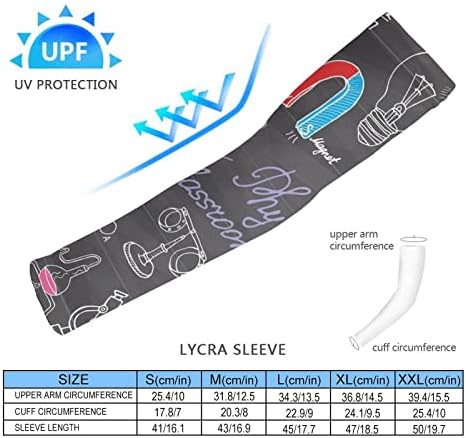 Fizika i naučni elementi Doodles Hlading Kompresijski rukav rukavi UV zaštita od sunca protiv klizanja