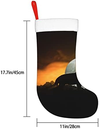Austenstern Božićne čarape zavijaju vuk puni mjesec dvostrani kamin viseći čarape