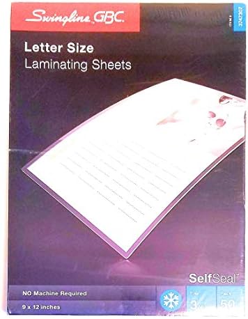 Swingline Gbc-Selfseal pismo veličine laminiranje listova 3 Mil 9 X 12 50/Pack kategorija proizvoda: veziva