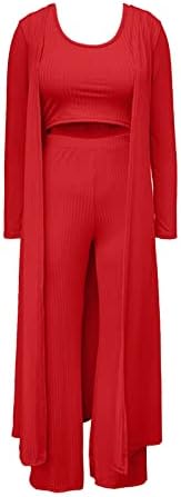 3 komada Sportski odijelo za žene 2023, plus veličine modni prsluk dugi ogrtač i nogavica postavljena elegantna