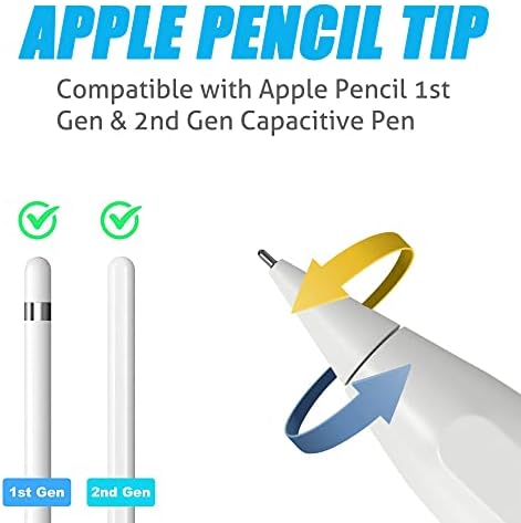 Zamjena savjeta za olovku za jabuke u 4 pakovanja, kompatibilan sa Apple Pencil 1. generacije i 2. generacije,metalni