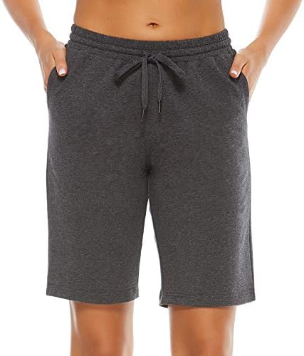Stelle ženske 7/ 10 Bermude duge udobne pamučne trenirke ljetne dnevne hlače do koljena sa dubokim džepovima
