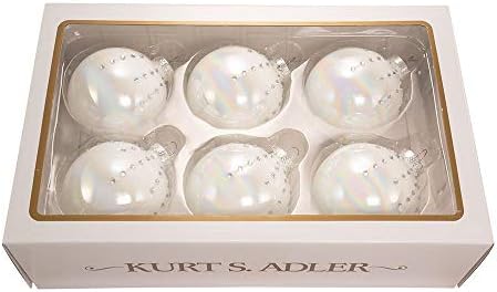 Kurt S. Adler Gg0847 Ornament, bijeli, 6 računa za Božić