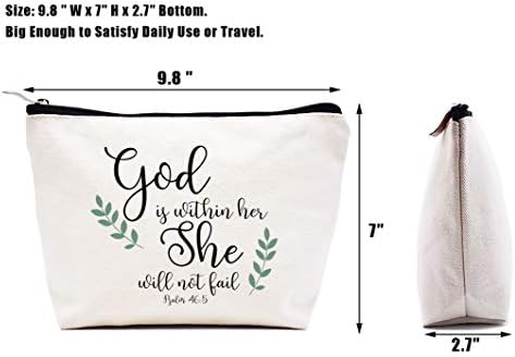 Bog je u njoj neće propasti Psalm 46: 5-torba za šminkanje kozmetička torba putna torbica poklon-kćerka pokloni