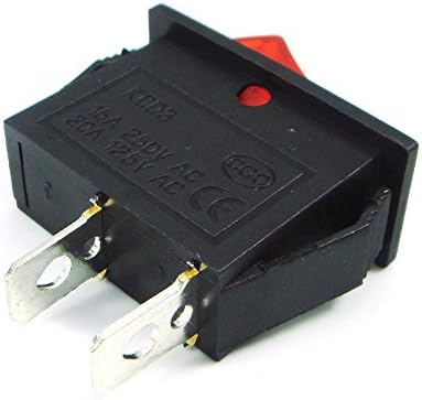 Zaahh prekidač 5pcs / lot 2 pin spst crveno uključeno / isključeno Rocer prekidač AC 15A / 250V 20A /