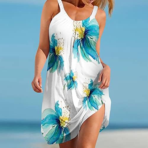 YMADREIG WOMENS PLUS Veličina Haljina s rubffter hem midi haljina Ljetna casual haljina za plažu