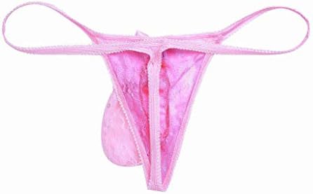 Muški seksi podnesci donje rublje čipka u izbočinu torbicu Pogledajte kroz G-string performanse erotske