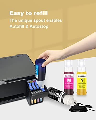 Xzmhx 400ml Autofill Sublimacijska tinta za EPSON EcoTank Inkjet štampače ET-2720 ET-2400 ET-2760 ET-4800 ET-2800 ET-2803 ET-2830 ET-3760 ET-2850, Anti-UV/ICC besplatno