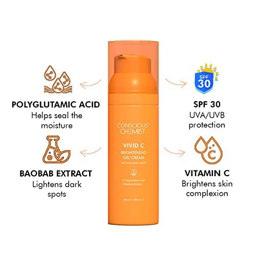 Conscious Chemist™ Vitamin C krema za lice SPF30 PA+++ / lagani Gel sa Poliglutaminske kiseline | za zdrav &