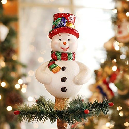 Old World Božić Toppers staklo vazduh ukrasi za božićnu jelku Frosty