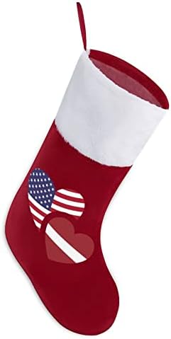 Latvija američka zastava Božićne čarape Klasični viseći ukrasi Bijela manžetna kešica bombona za