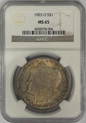 1903 o Morgan Srebrni dolar. NGC MS65. New Orleans Mint. Lijep ton - NFL AUTOGREMIRANI RAZNICE
