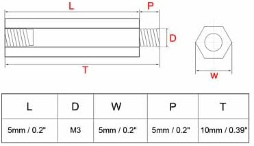 100pcs m3 5 + 5 mm ženski muški navoj mjerila HEX SASTAFF SPACER vijci PCB stup