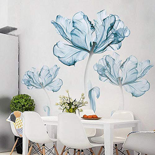 Naljepnice za cvjetne zidove, uklonjive DIY plavi cvjetni rasadnik dekor zidne naljepnice 3D cvjetna
