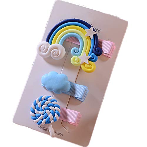 3pcs / set Rainbow Cloud Candy Design Disey Barretts Dodatna oprema