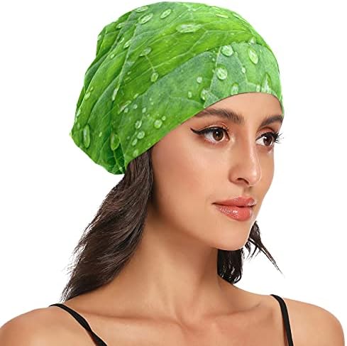 Sjemenska kapa za spavanje šešir za spavanje Bonnet Beanies Zeleni list za žene zatražite noć