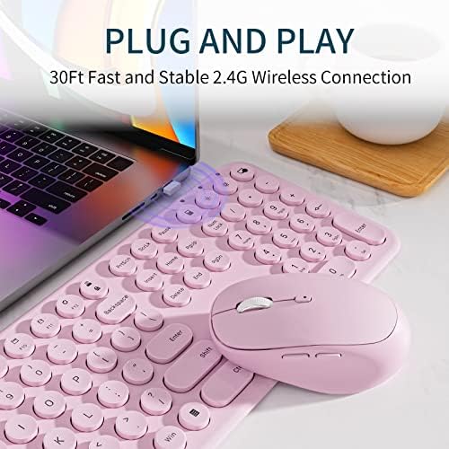 Bežični miš za tastaturu Combo-2.4 Ghz estetska tiha tastatura i bežična miš-110 tastera Ultra