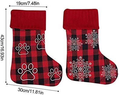 Yitopus Božićne čarape za božićne čarape 18 inča Božićna ukras poklon torba PET božićne čarape Poklon torba rustikalno Personalizirano ukrašavanje čarapa za obiteljski odmor Deco