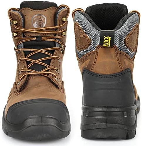 Ouxx radne čizme za muškarce, vodootporne čelične cipele sa YKK patentnim zatvaračem neklizajuće gumene kožne