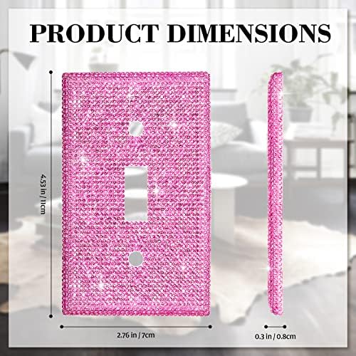 Leezmark Shiny Pink ružičasti preklopni prekidač za hlače Bling zidni dekor Dekorativni prekidač