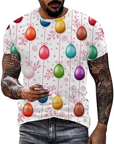 2023 Nova muška Uskršnja modna ležerna digitalna 3D tiskana majica sa okruglim vratom i kratkim rukavima