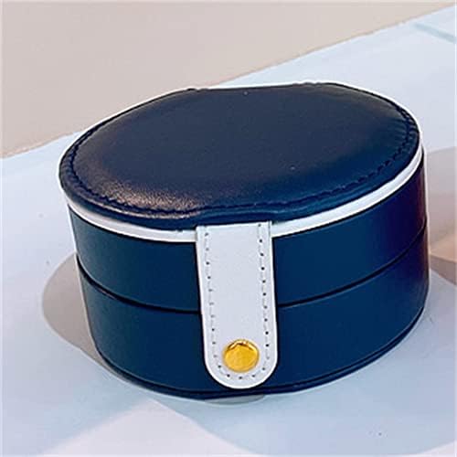 Czdyuf okrugla kožna kutija za nakit prijenosni Organizator za pohranu držač naušnica Zipper ženski nakit
