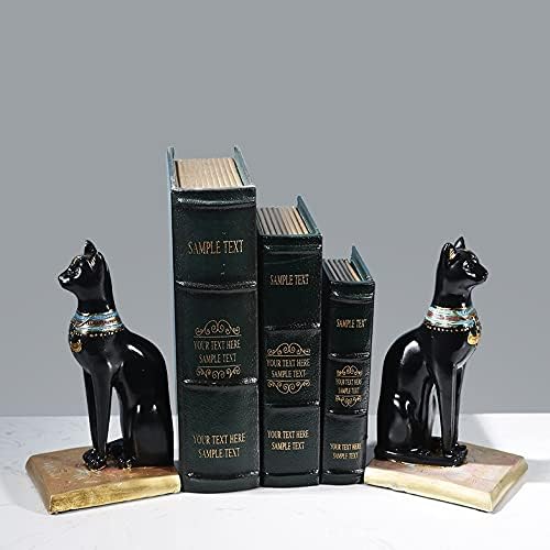 TJLSS Retro Resin Egyptian Cats Decoration Bookends Vintage stalak za knjige podesive police za knjige