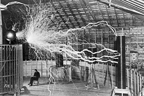 ConversationPrints NIKOLA TESLA LAB sjajni POSTER slika PHOTO electicity električni zavojnica cool