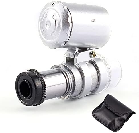 Mini 60x džepni mikroskop mikroskop mikroskop sa LED UV svjetlom za džepnu lupu za nakit