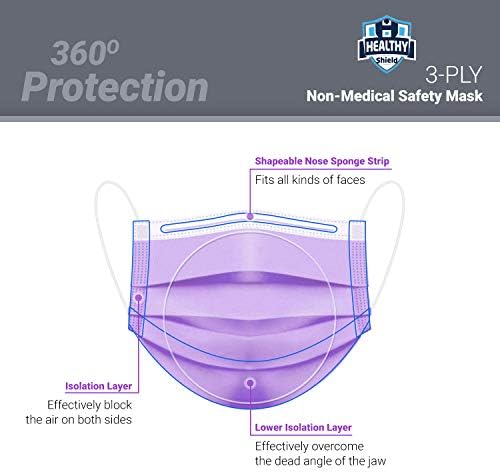 Zdrav štit 50kom jednokratna 3-slojna sigurnosna maska za lice, udobna omča za uši i prozračna,