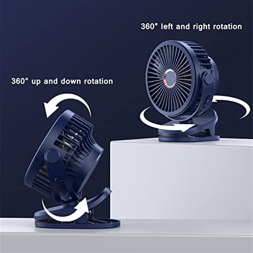 Punjivi mini ventilator, rotacija 10000 °, 4 brzina, otporna na vjetar, crna, tihi klima uređaj za radnu površinu, spavaću sobu i ured
