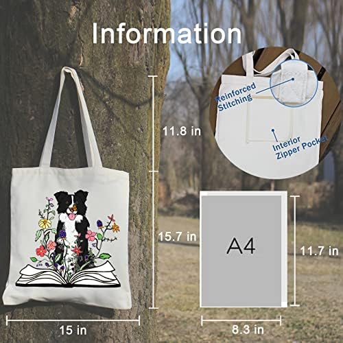 Fertkxsi torba od cvjetnog platna ženska estetska slatka Platnena torba za poklone ljubitelja pasa slatka torba s printom psa s džepom