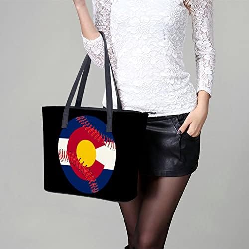 Kolorado zastava za bejzbol kožna dama hapbe ženske torbe na ramenu torba za kupovinu