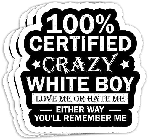 Smiješna naljepnica, naljepnice Vinyl 100 certificirani ludi bijeli dječak voli me ili mrzim