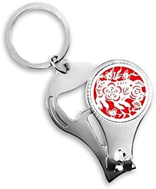 Svinjska životinja na papiru Kina Zodijac Art Nail NIPPER prsten ključeva za boce za ključeva Clipper