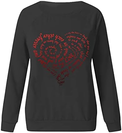 Jjhaevdy Žene Vole dukserice Srca Grafički pulover Sretan valentinovo majice pulover vrhove bluza