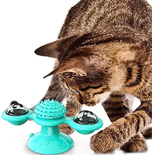 Interaktivna mačka vjetrenjača prijenosna ogrebotina četkica za kosu njegujući prosipanje masaže usisna čaša Catnip mačke puzzle trening igračka