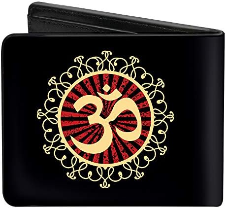Kopča-Down PU Bifold novčanik - om simbol Rays crna/crvena / preplanula