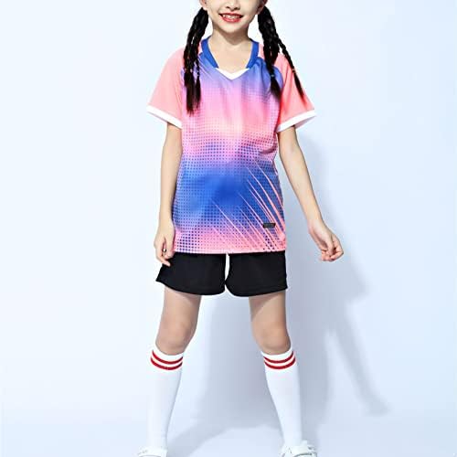 Loodgao Kids Boys Girls 2pcs Atletski majice Vrhovi s kratkim hlačama Košarka nogometalske uniforme Sportski