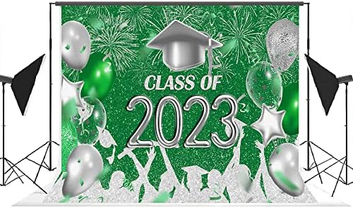 Lofaris Lofaris klasa 2023 pozadina za fotografije zelena i srebrna čestitke kape za diplomiranje pozadina