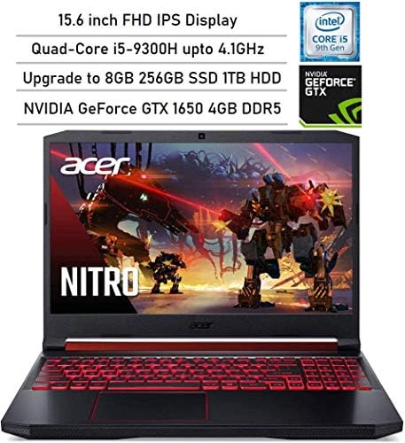 Acer Nitro 5 Gaming Laptop, 9th Gen Intel Core i5-9300H, NVIDIA GeForce GTX 1650, 15.6 Full HD