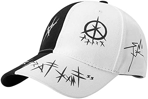 Unisex Grafiti bejzbol kapa, K-pop Boys vanjski Snapback šešir,crno bijeli Hiphop šešir, Tata šešir, kamionska