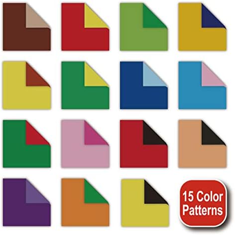 [Taro's Origami Studio] Jumbo Duo Dvostrani standard 13,7 inčni Kami papir sa 15 uzoraka promjene boje, 15 listova
