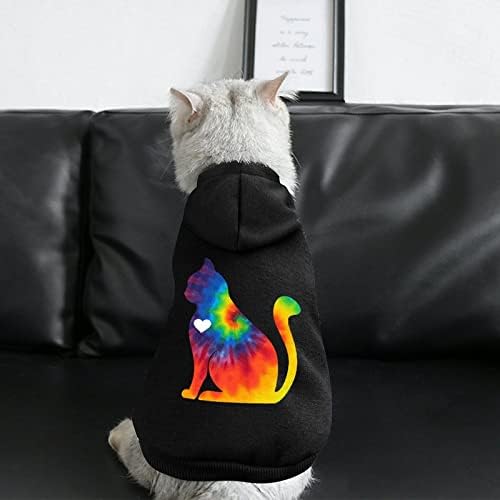 Tie Dye Cat sa srcem Jedan komad pasa kostim kućnog ljubimca odjeća sa šeširom za štenad i mačka l