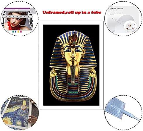 SUPERYUFENG egipatski faraon kralj TUT Zlatna maska za glavu Tutankamon platno umjetnički Poster i zidna